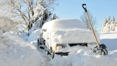car covered in snow