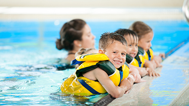 Children in a pool