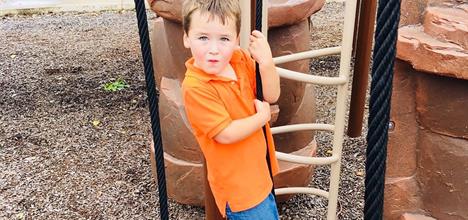 Boy playing outside