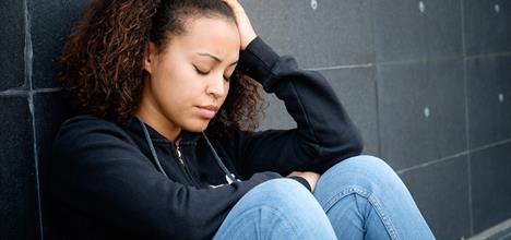 Sad or depressed teenager