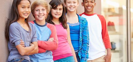 Group of young teens