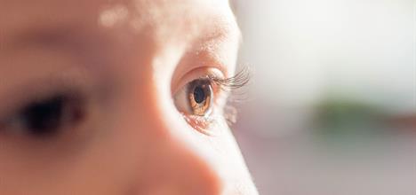 close up of child's eye