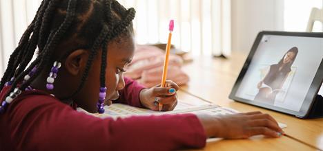 How can I help my child avoid eye and back strain from being on the computer?